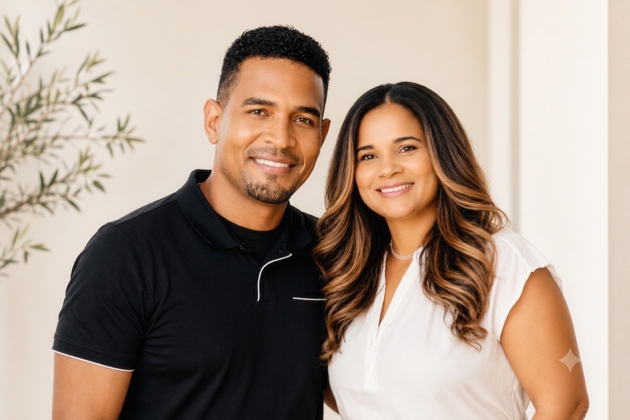 Michell and Charlie Perez, husband-and-wife founders of M & C Holistic Salon & Barber